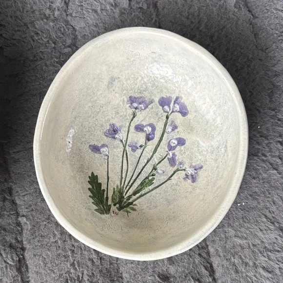 Floral Ceramic Bowls Set - White and Yellow - Picture 3 of 9